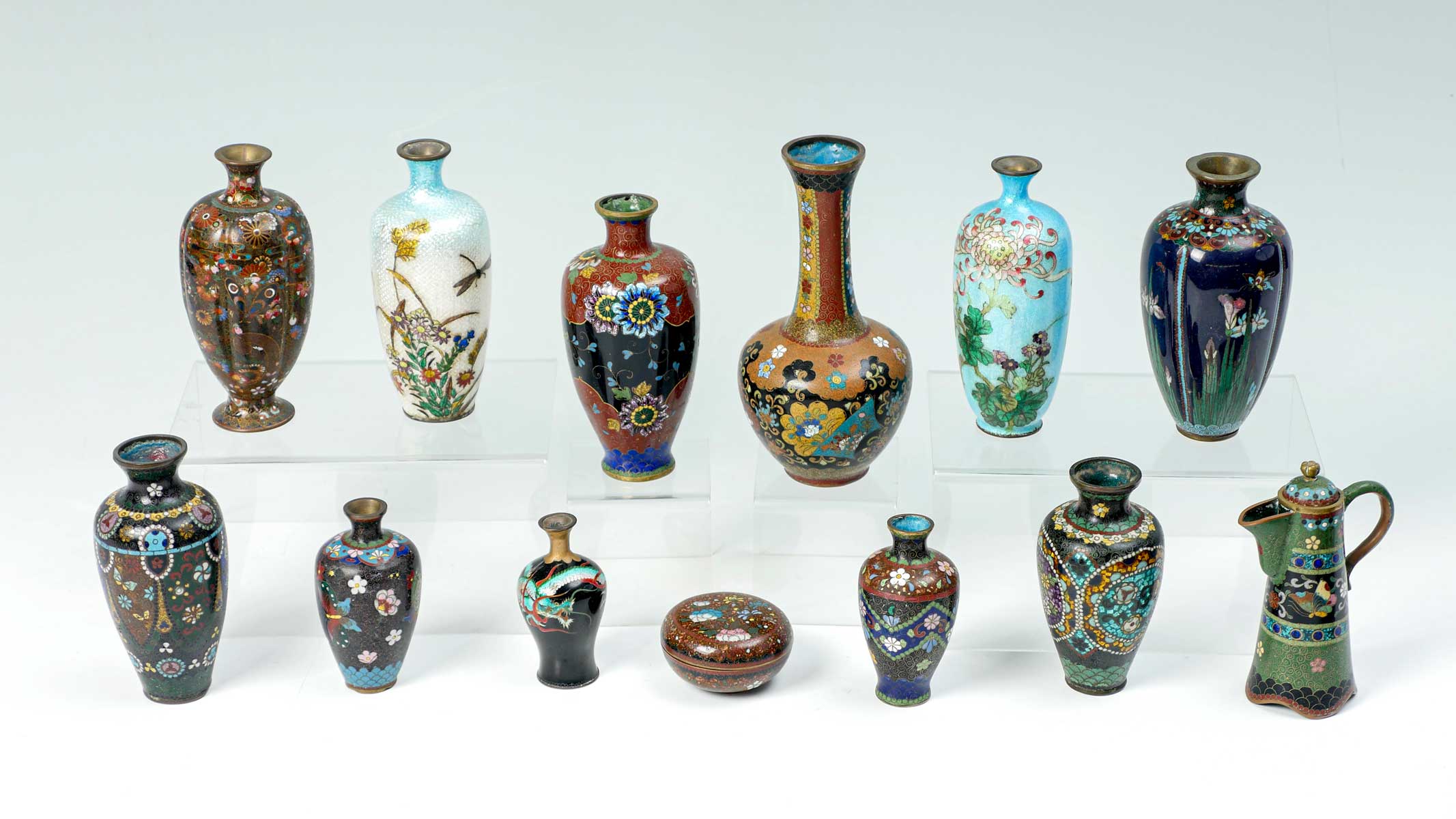 15 PC. JAPANESE CLOISONNE COLLECTION: