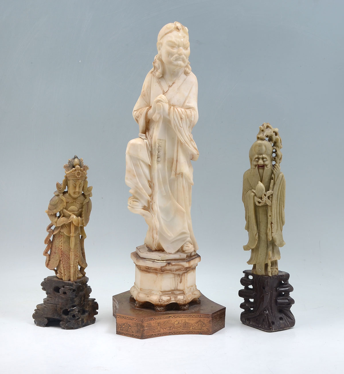 3 PC CARVED CHINESE ALABASTER 36d285