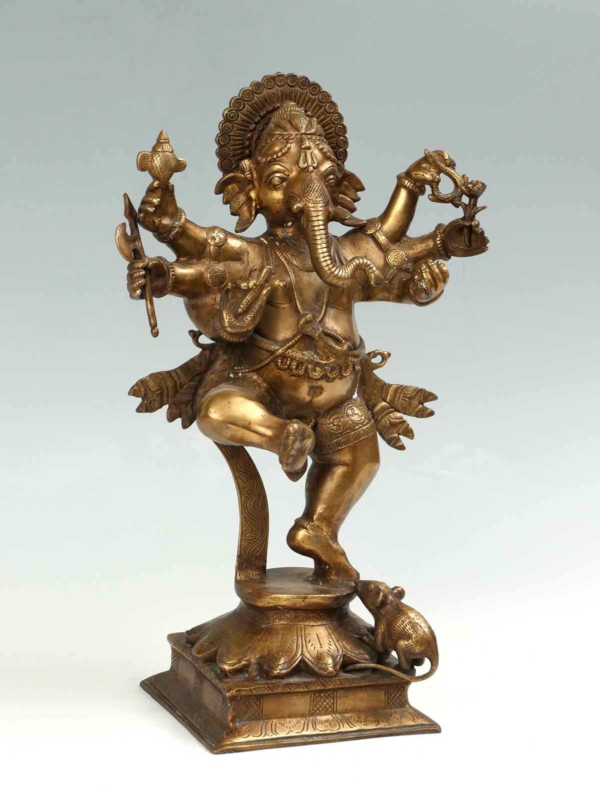 6 ARM BRONZE GANESH FROM INDIA  36d28e