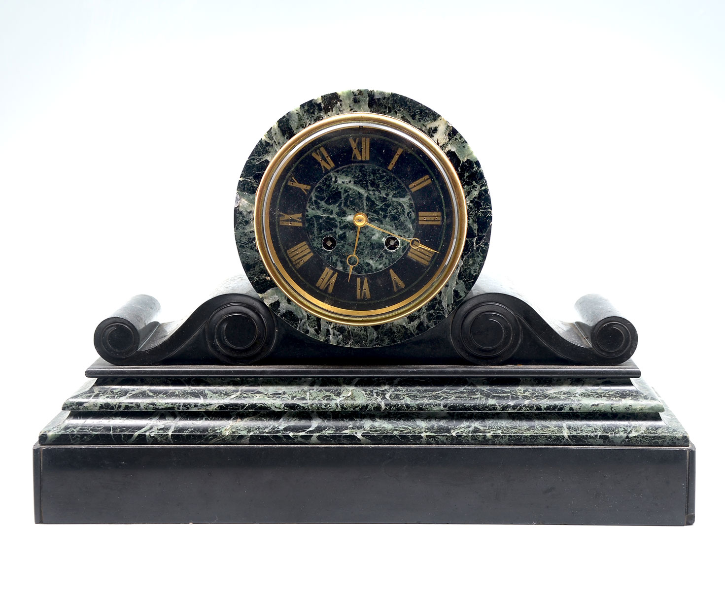 LARGE FRENCH JAPY FRERES MARBLE CLOCK: