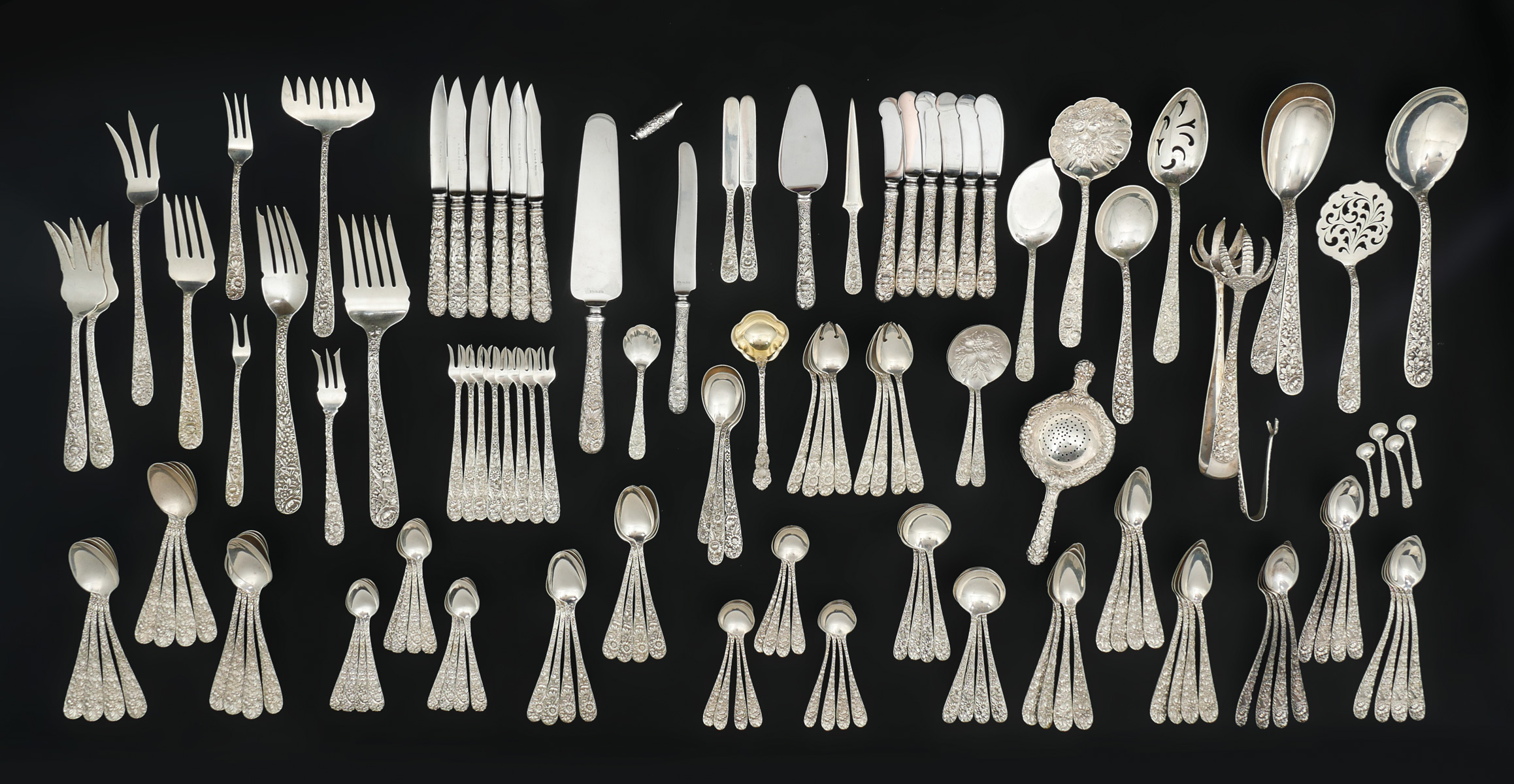 144 PC S KIRK REPOUSSE STERLING 36d2b6