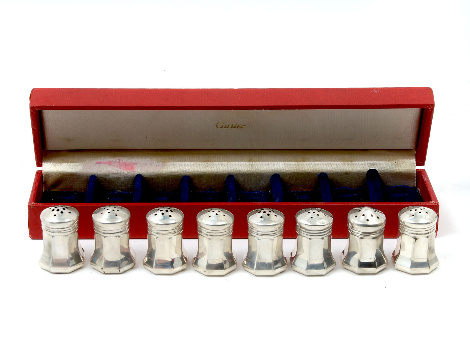 SET OF 8 VINTAGE CARTIER SALT & PEPPER