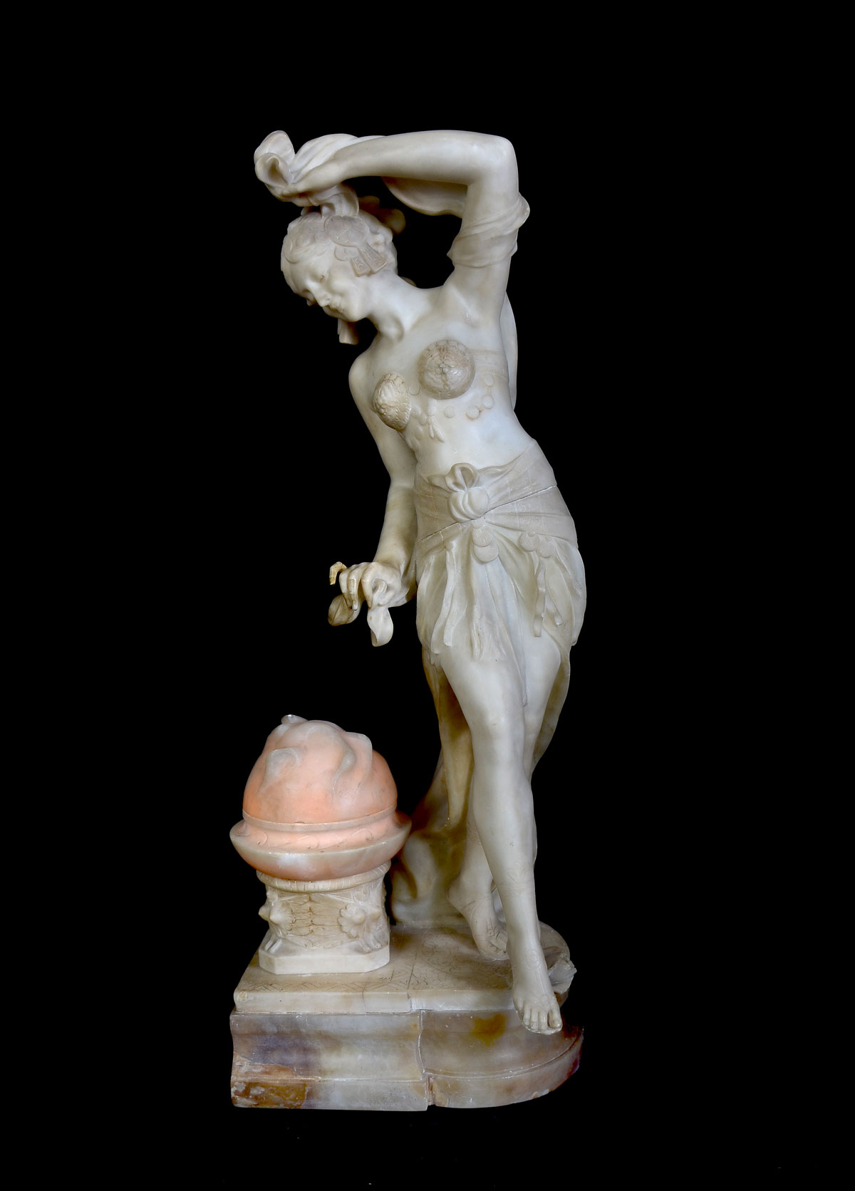 CARVED ALABASTER MARBLE FIGURAL 36d2d9