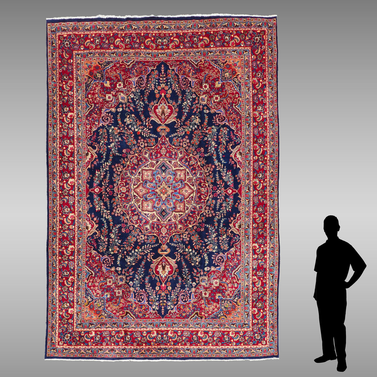 PERSIAN MASHAD HAND KNOTTED WOOL 36d305