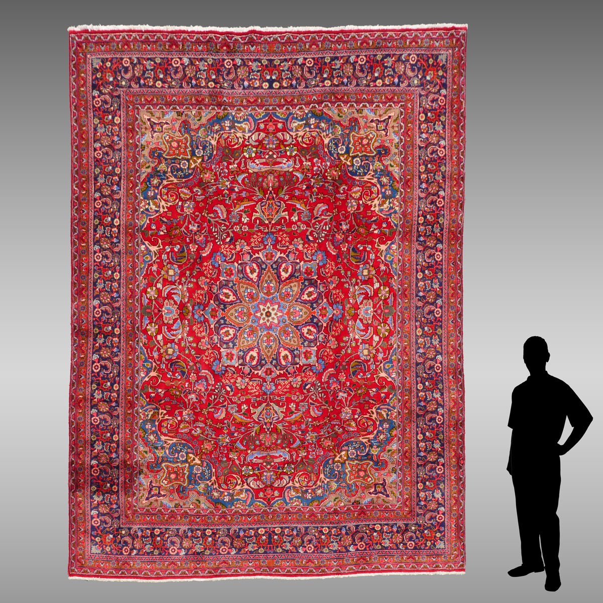 PERSIAN MASHAD HAND KNOTTED WOOL