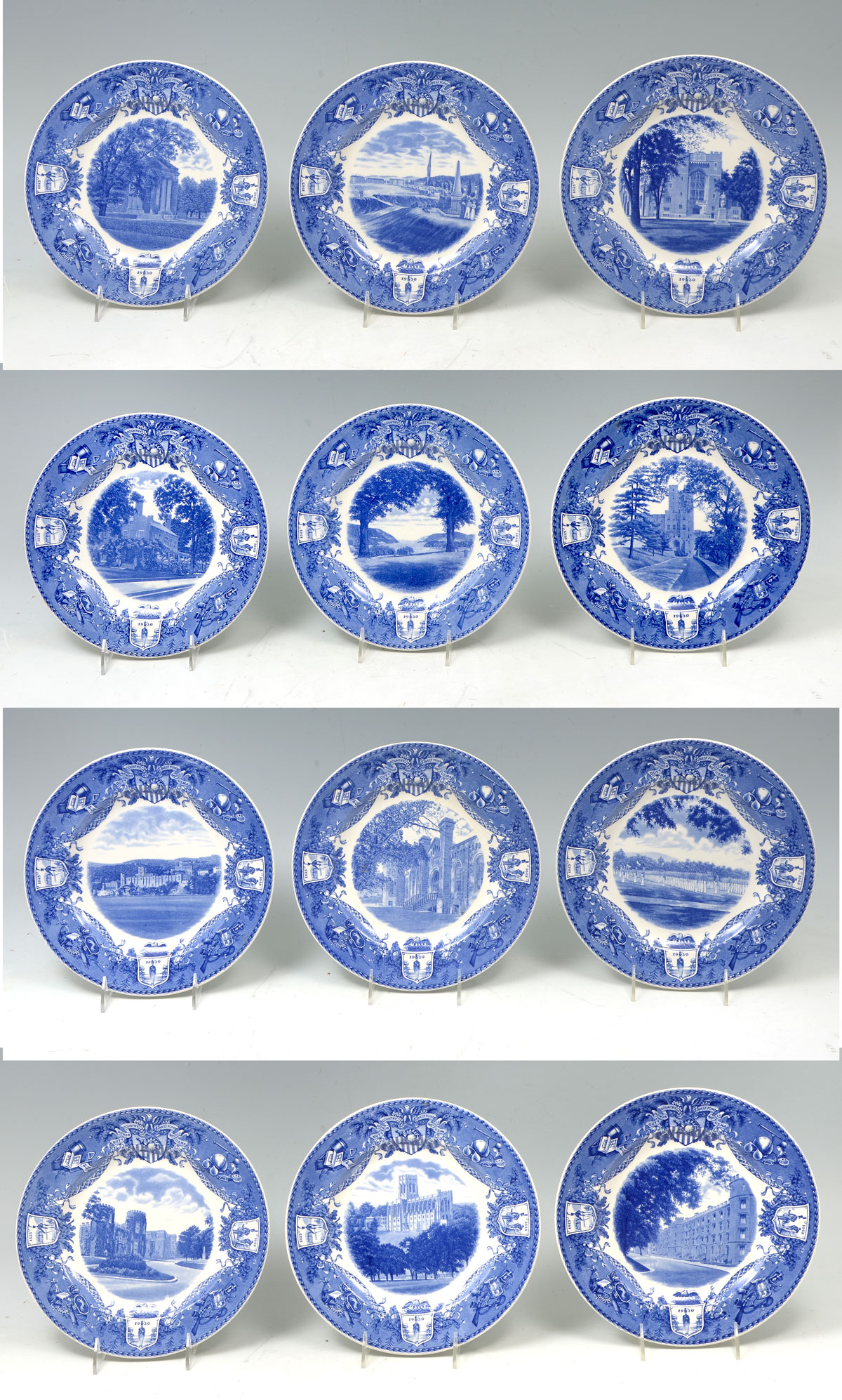 12 WEDGWOOD WEST POINT SCENIC PLATES  36d30b