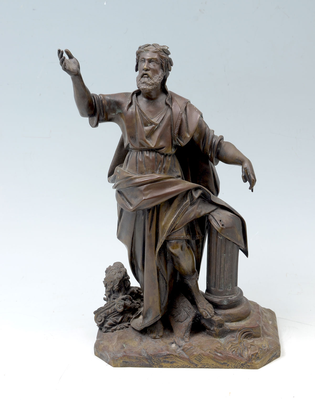 BRONZE SCULPTURE OF ORATOR/PHILOSOPHER: