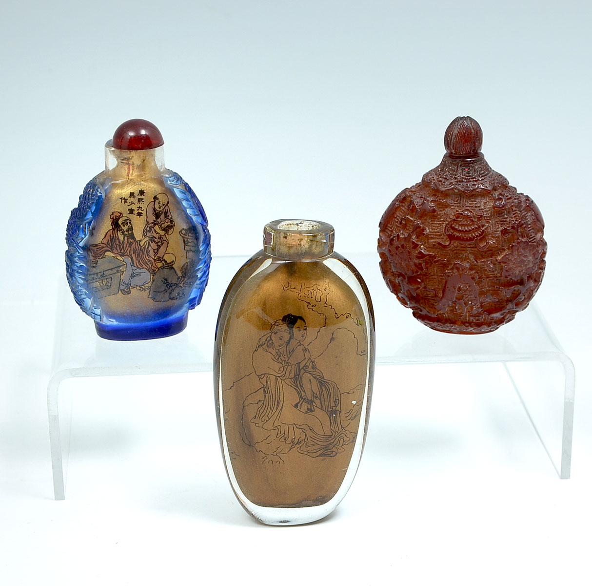 3 PC. SNUFF BOTTLE COLLECTION: