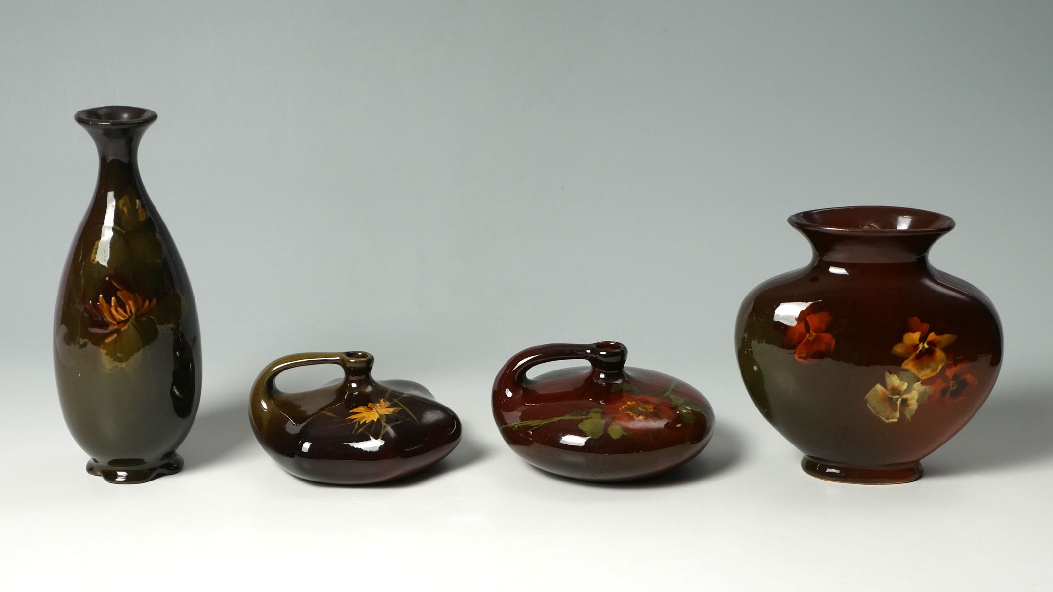 4 PIECE WELLER ART POTTERY VASE