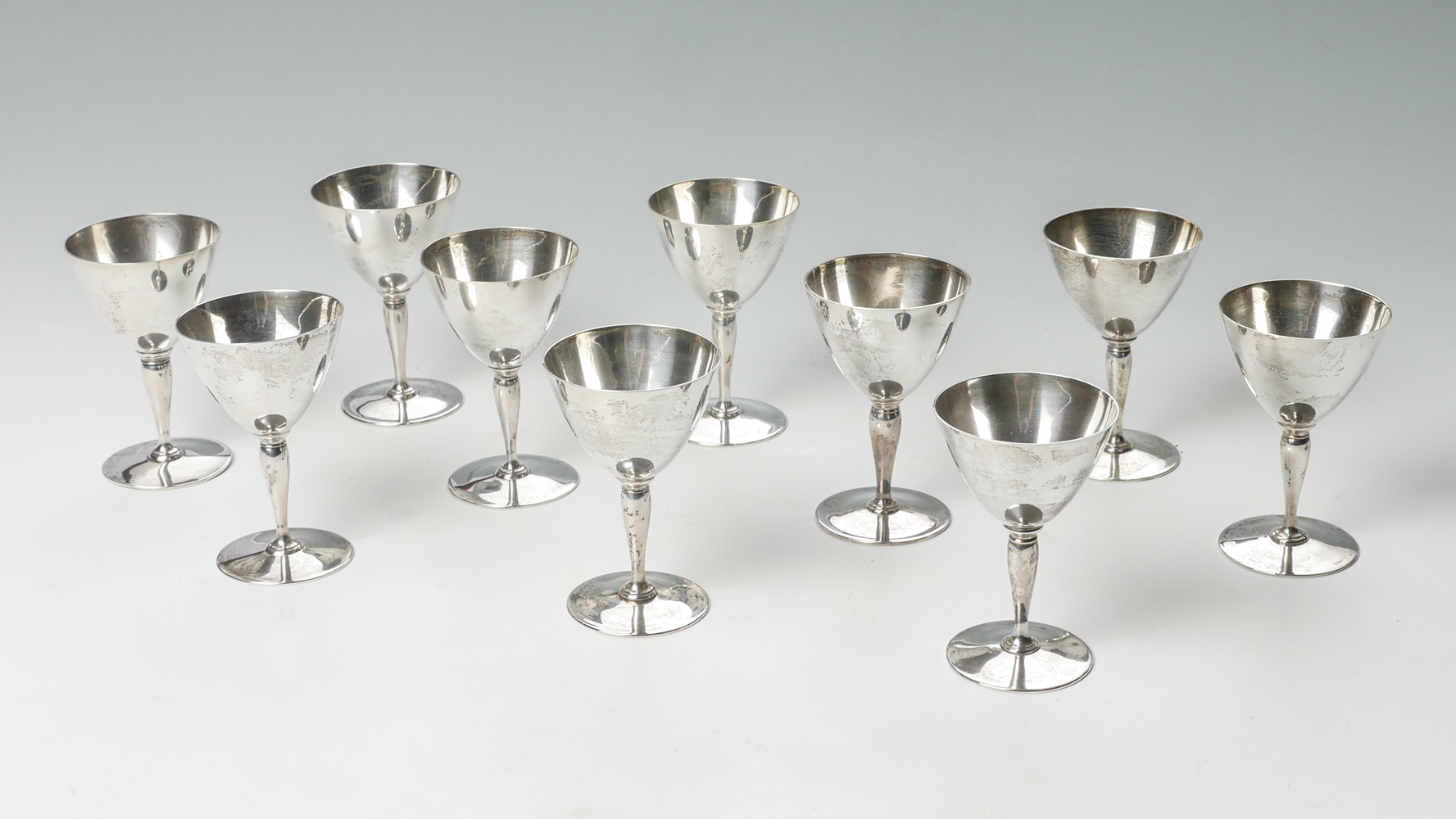 SET OF 10 TIFFANY STERLING CORDIAL