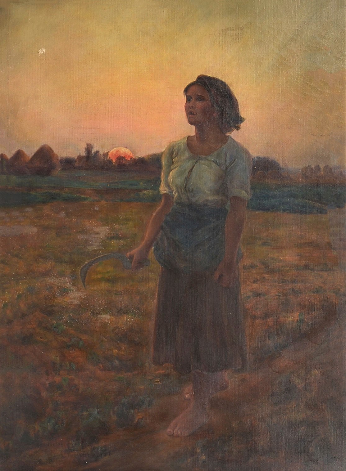 PAINTING AFTER JULES BRETON'S ''SONG