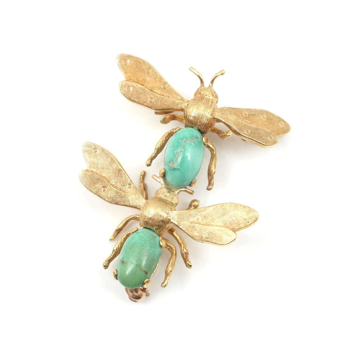 18K TURQUOISE DRAGONFLY PIN: 18K