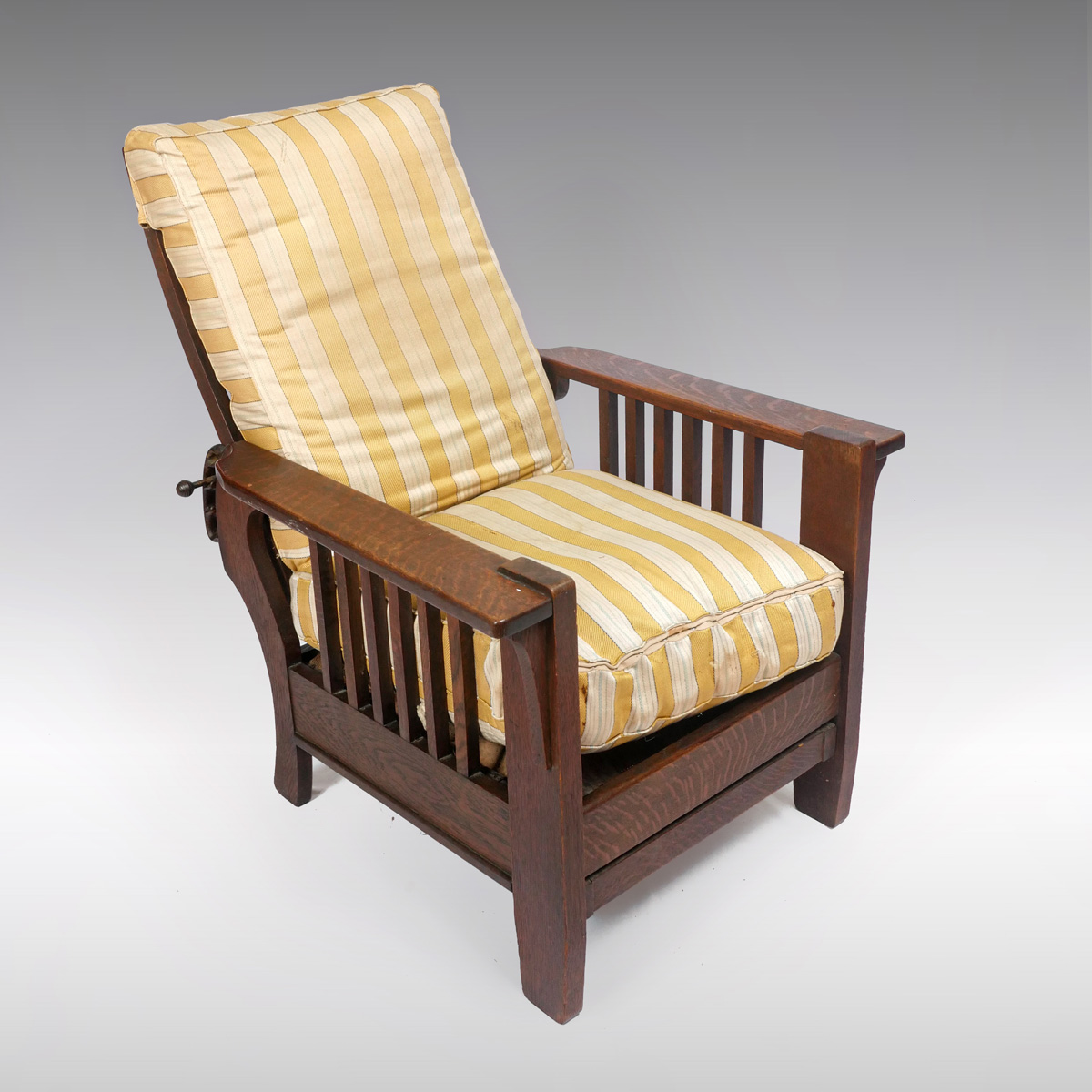 SIGNED ARTS & CRAFTS OAK MORRIS CHAIR: