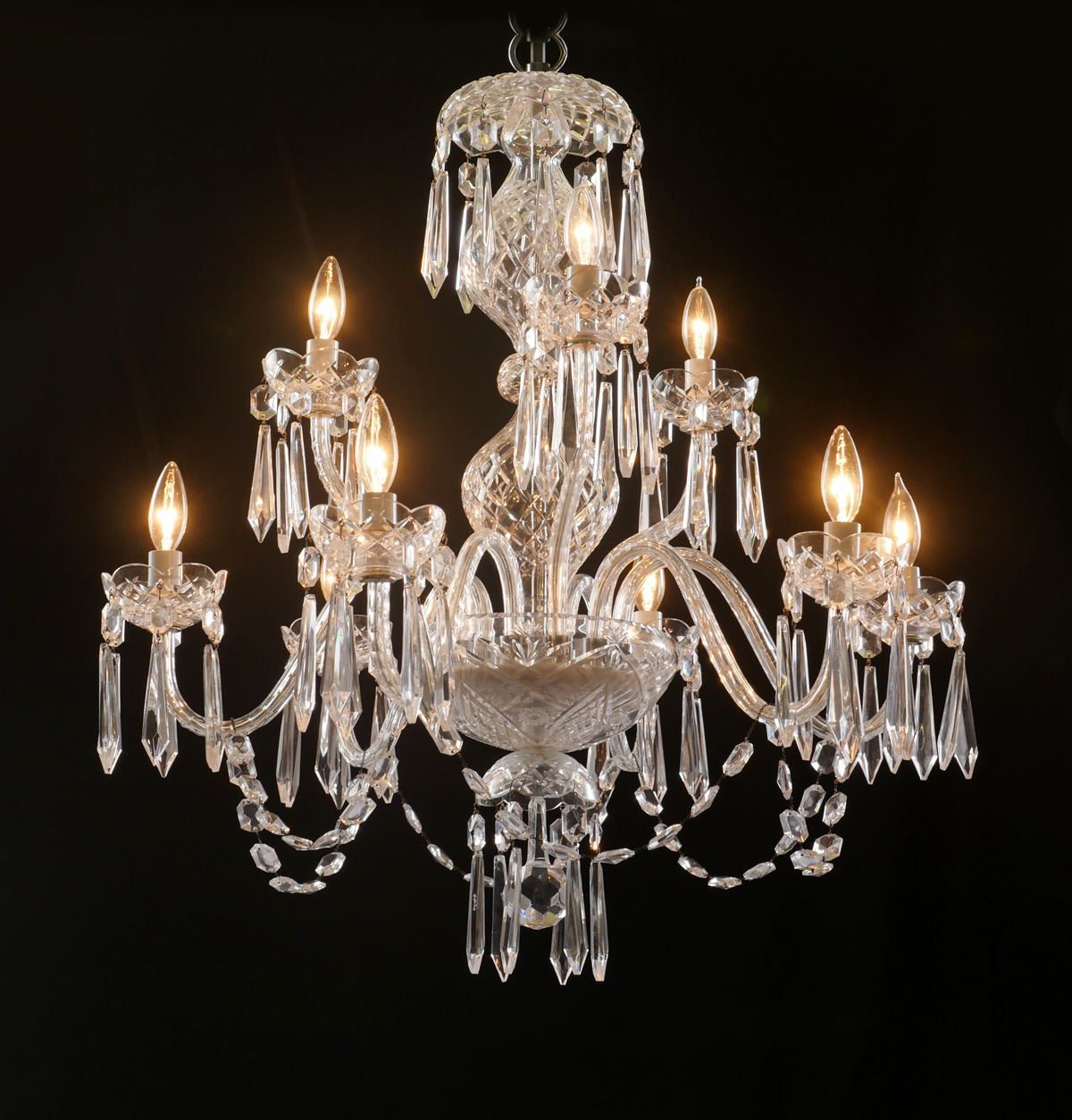 WATERFORD CRYSTAL CHANDELIER: 9- Light