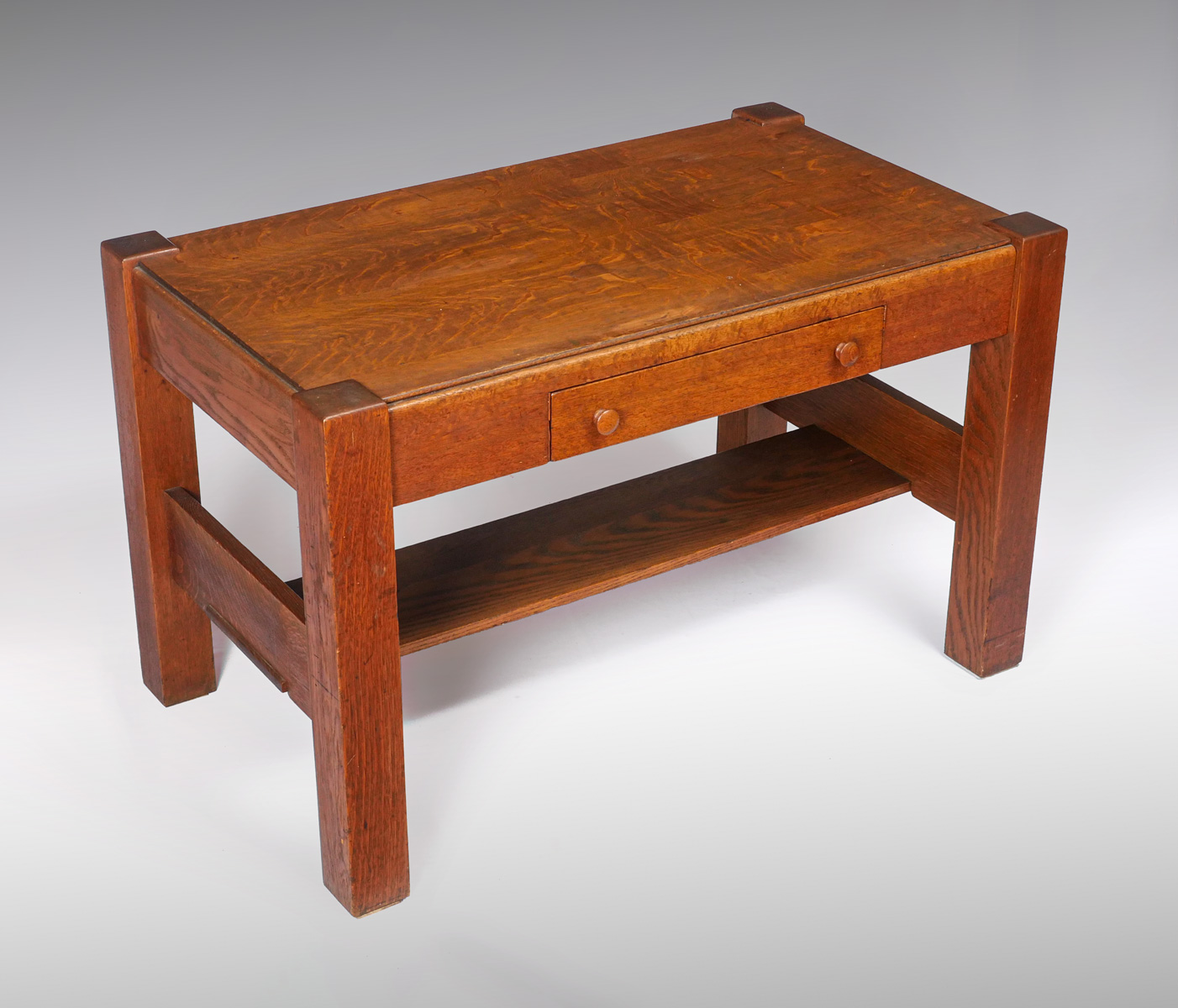 OAK 1 DRAWER DESK/LIBRARY TABLE: