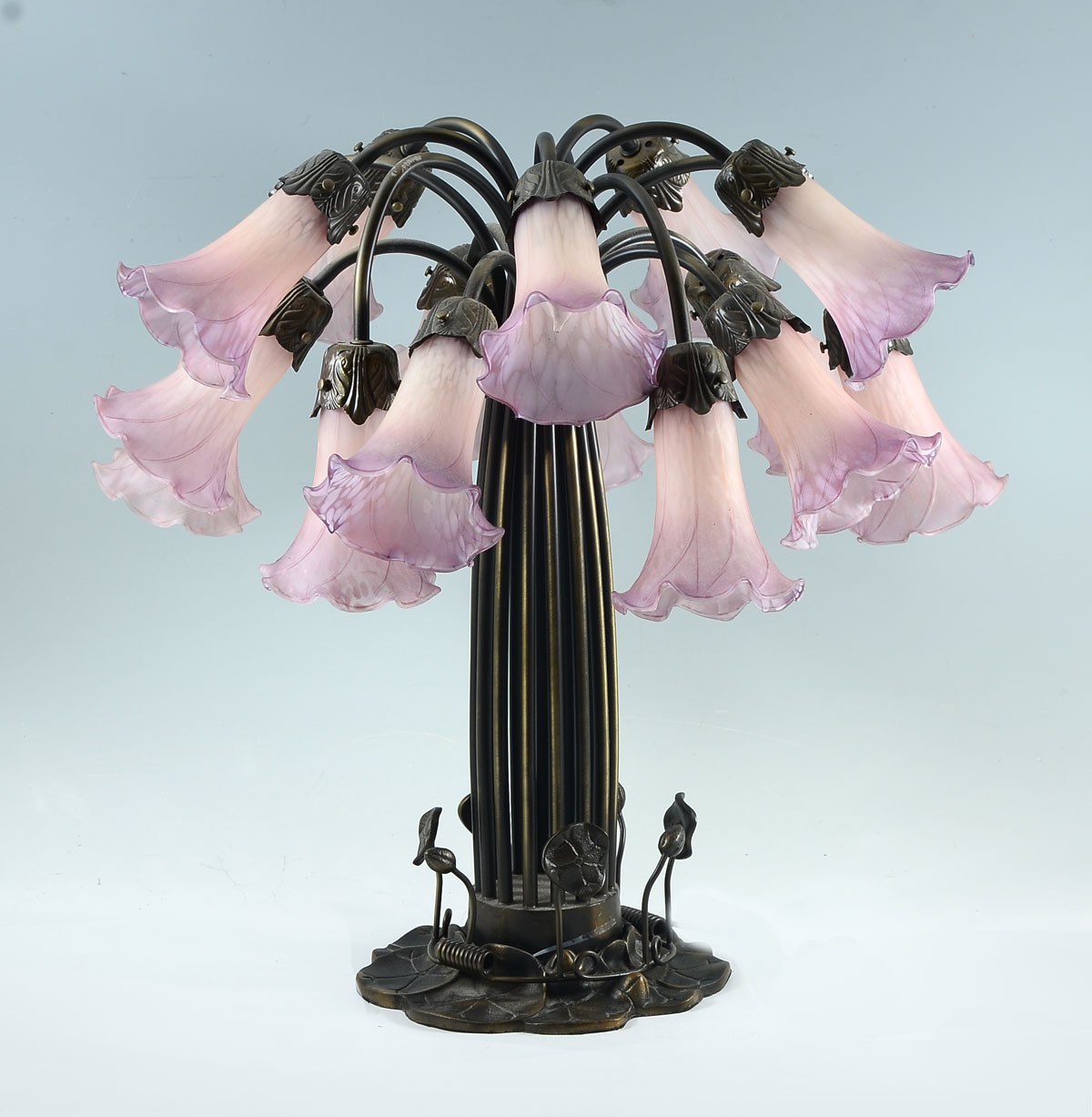 TIFFANY STYLE TULIP LAMP: Large