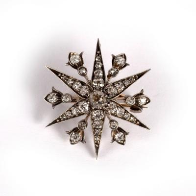 A diamond starburst brooch pendant  36d43a