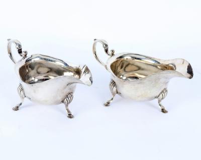 A pair of Georgian style silver