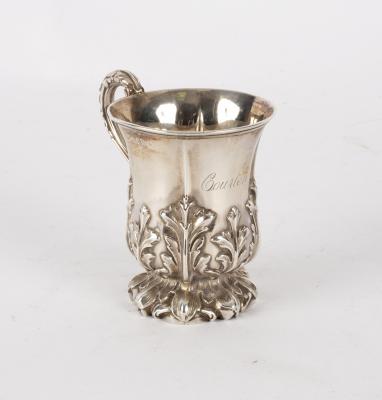 A Victorian silver christening mug,