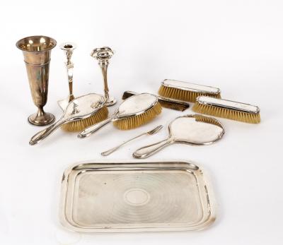 A silver tray, Chester 1917, with