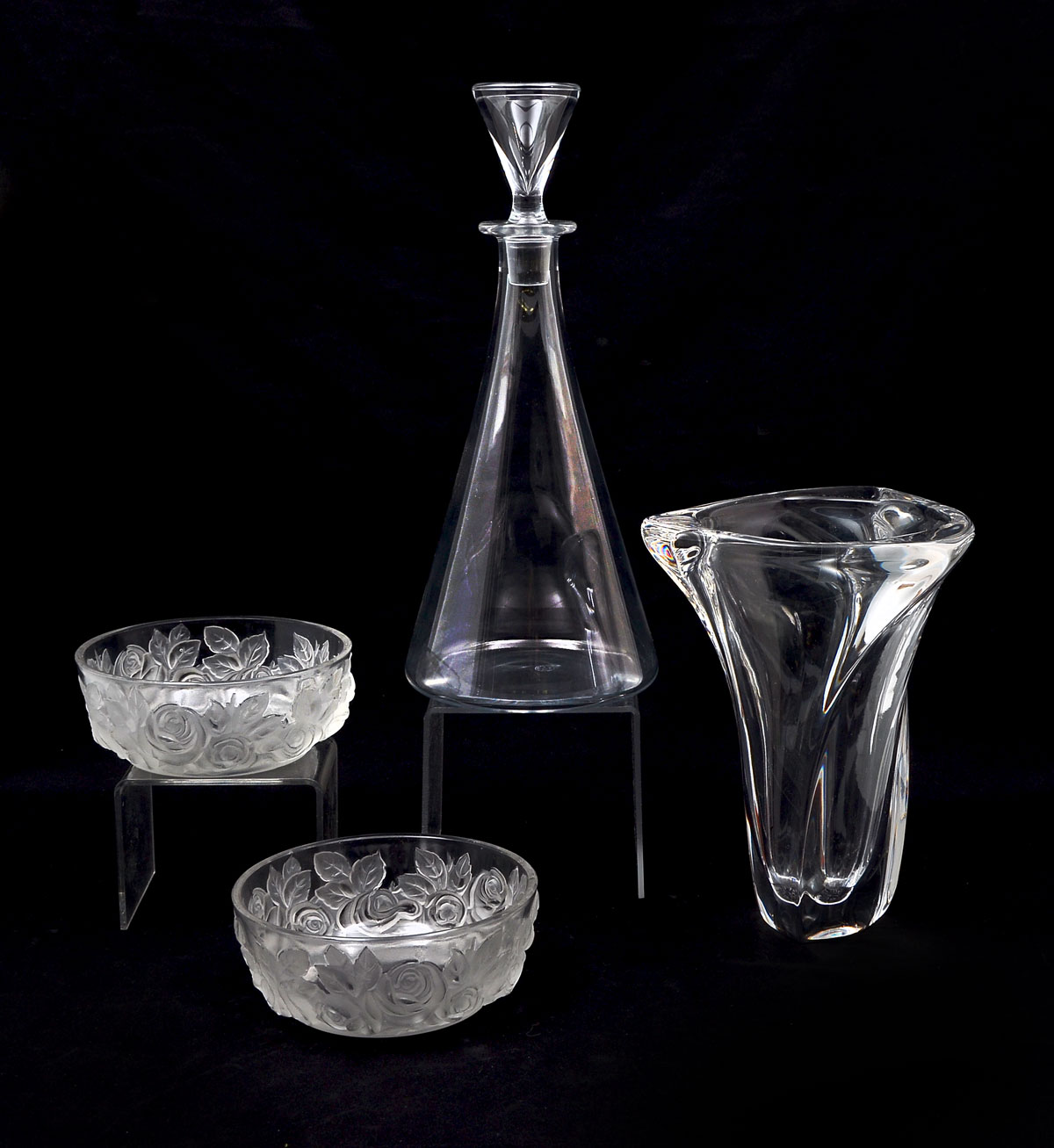 4 PIECE GLASS & CRYSTAL COLLECTION: