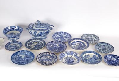 A 19th Century Staffordshire blue and