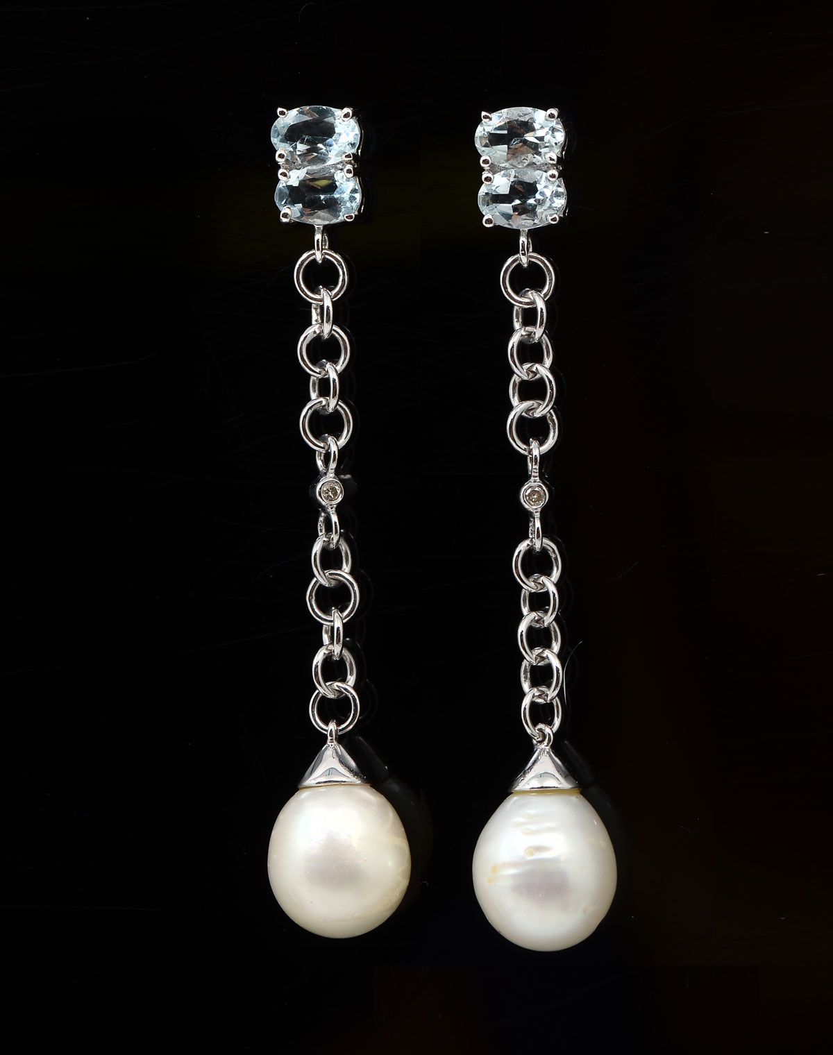 18K PEARL AQUAMARINE DIAMOND 36d51f