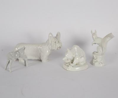 Four 20th Century Meissen white