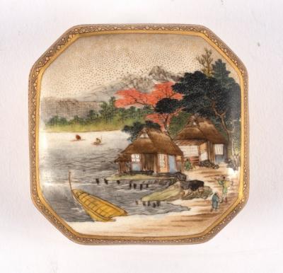 A Japanese Satsuma octagonal box and