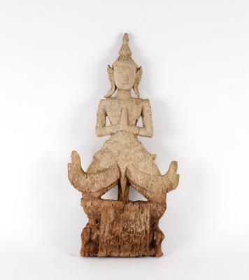 A Thai carved wood wall hanging