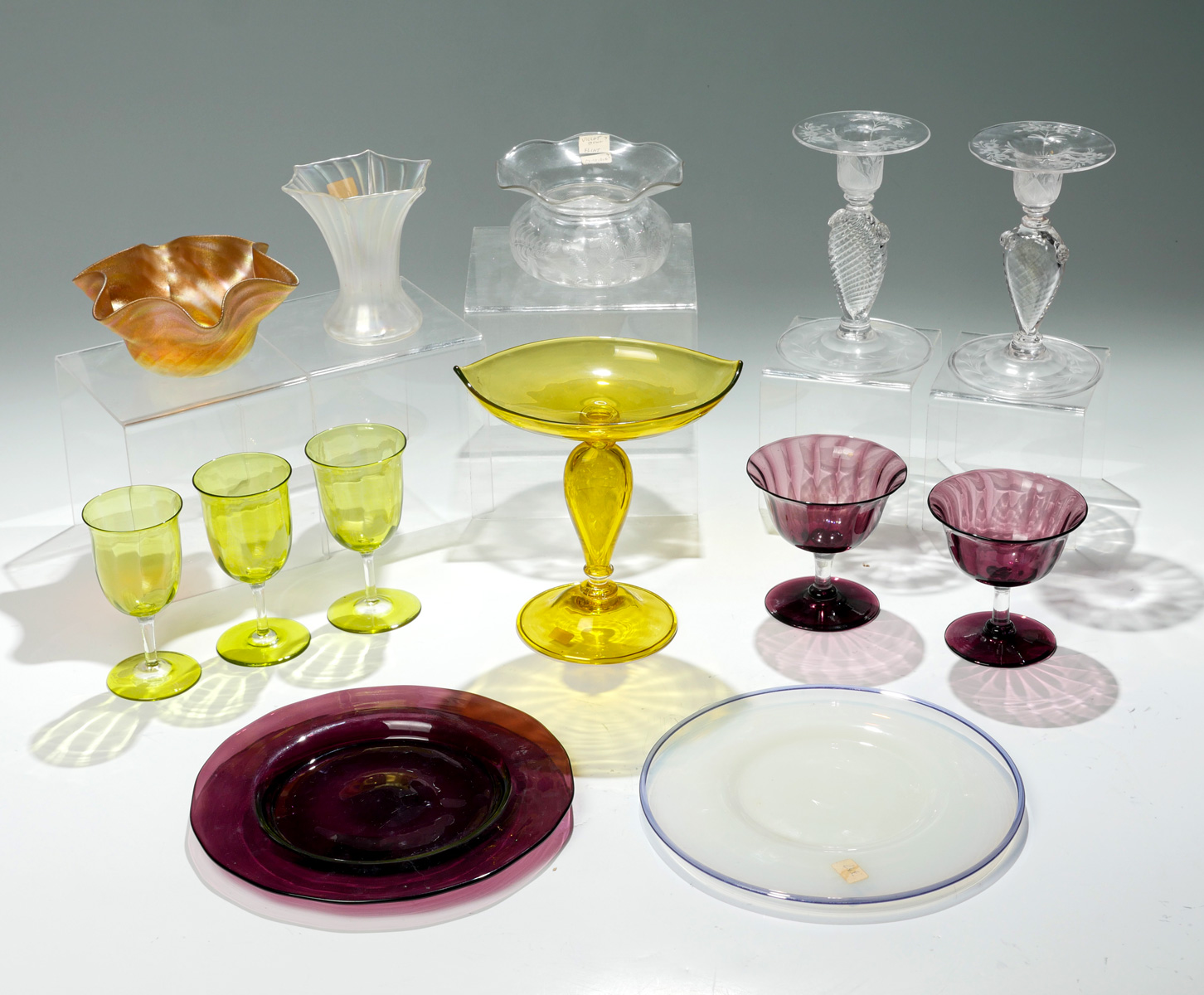 13 PIECE STEUBEN ART GLASS COLLECTION: