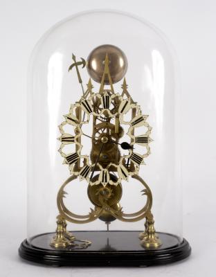 A 19th Century skeleton clock with centre