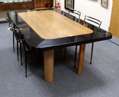 An early 20th Century oak dining table,