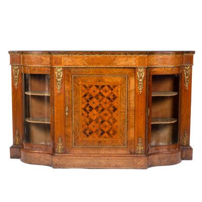 A Victorian walnut credenza with