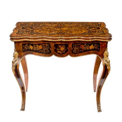 A 19th Century marquetry and gilt