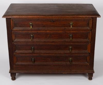 A fruitwood chest of James II style,