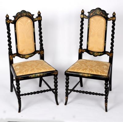 A pair of Victorian ebonised side 36d6db