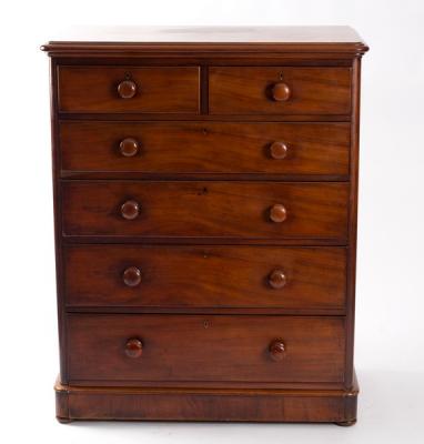 A Victorian mahogany chest of two