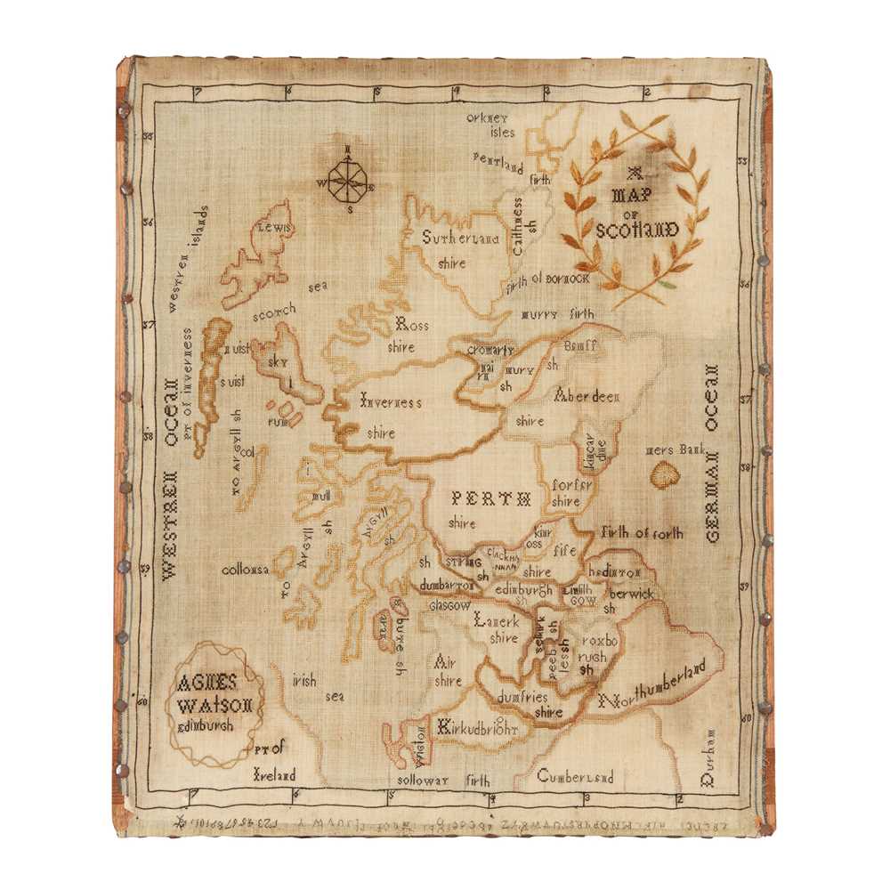 SCOTTISH NEEDLEWORK MAP SAMPLER LATE 36fe48