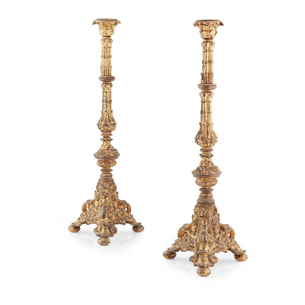 PAIR OF GOTHIC STYLE GILT CAST