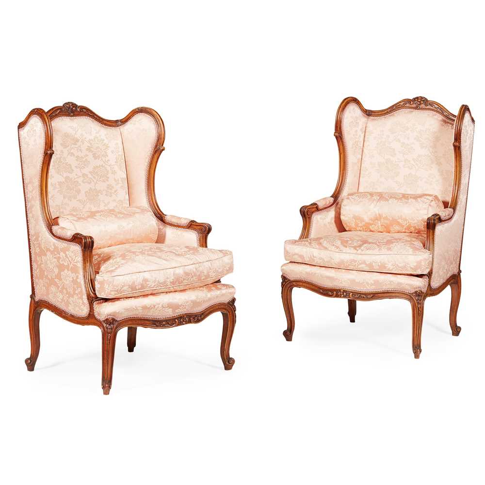 PAIR OF LOUIS XV STYLE BERGERES EARLY 36fe6d