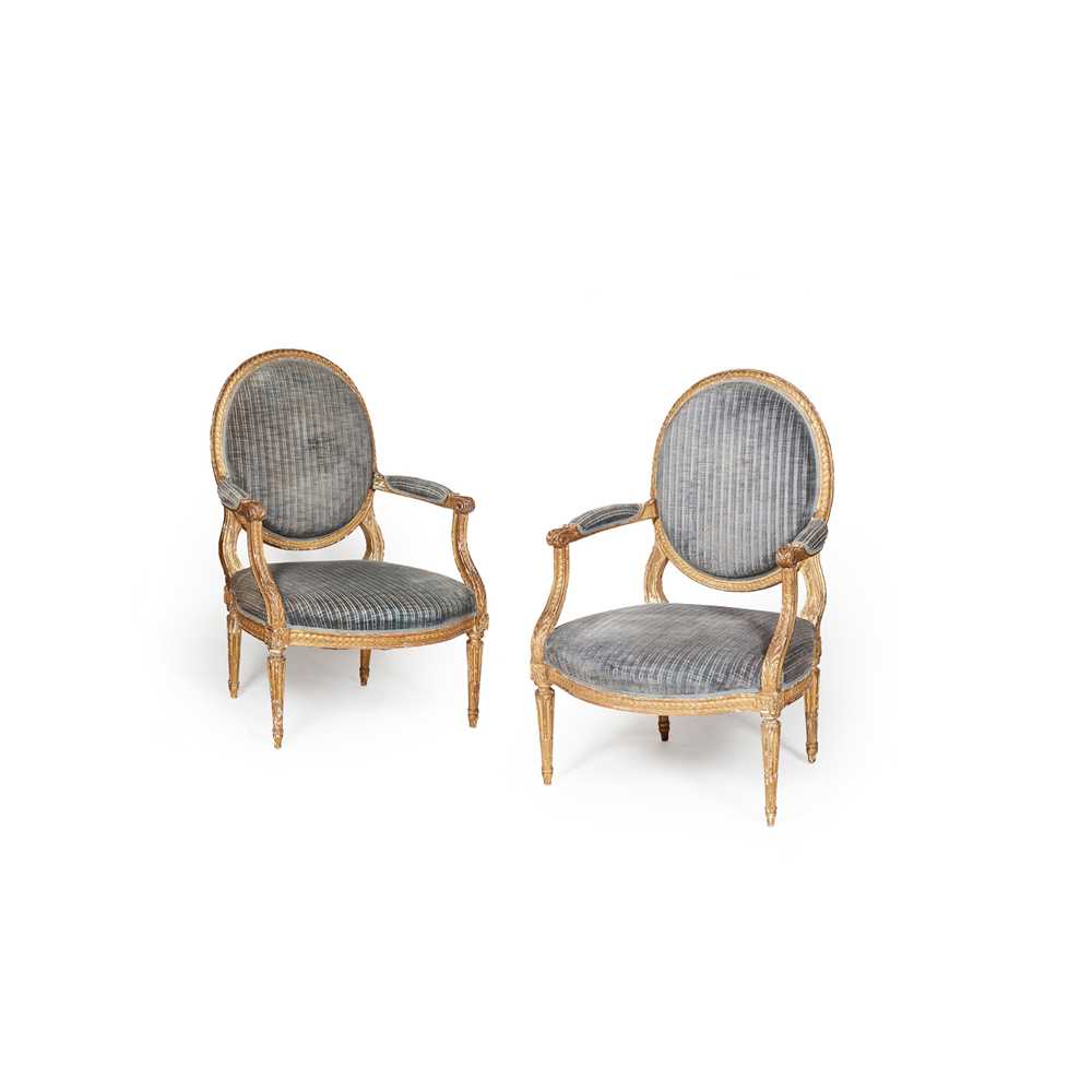 PAIR OF LOUIS XVI GILTWOOD FAUTEUILS 18TH 36fe78