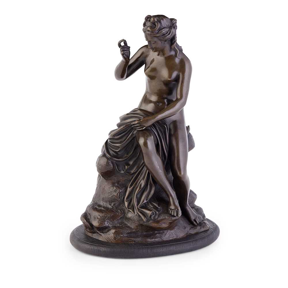 FRENCH BRONZE OF SEATED VENUS 19TH 36fe80