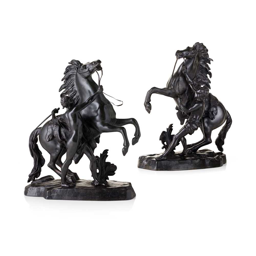 PAIR OF FRENCH BRONZE MARLEY HORSE
