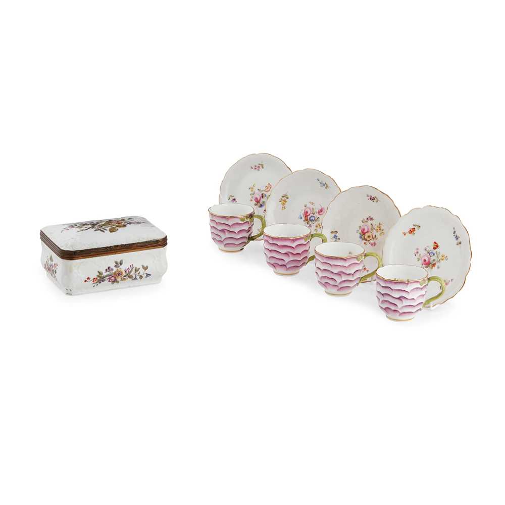 SET OF FOUR MEISSEN STYLE ROSE