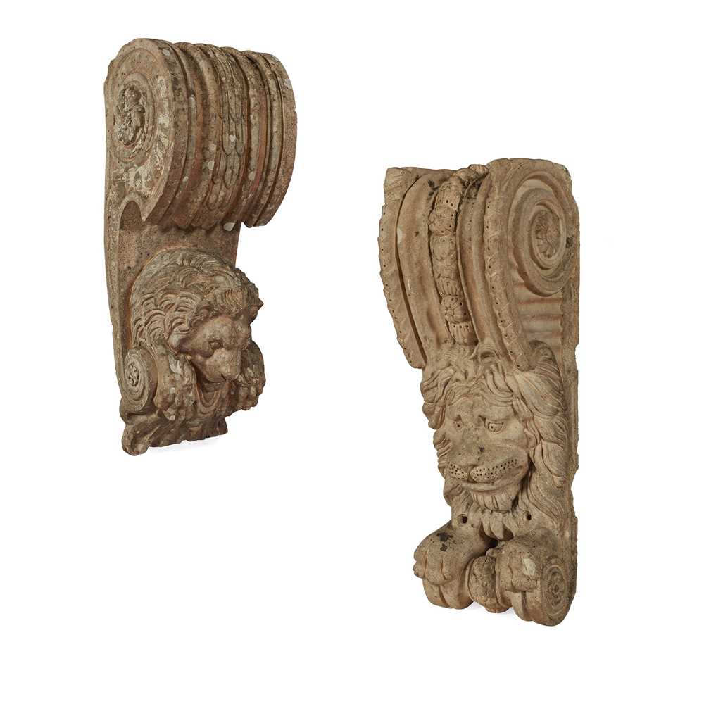 NEAR PAIR OF TERRACOTTA CORBELS  36fed0