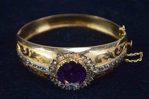 18K GOLD PURPLE STONE BRACELET18k 36ff04