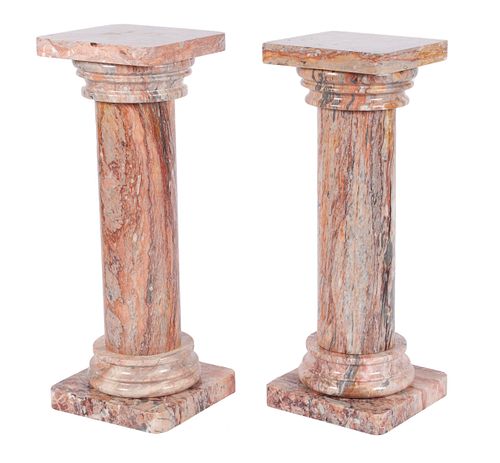 PAIR OF MARBLE PEDESTALSPAIR OF