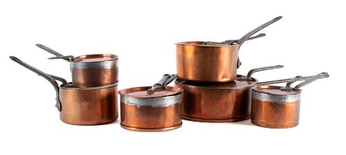 SELECTION OF 19TH C. COPPER POTSSELECTION
