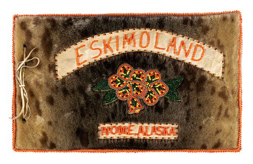  ESKIMOLAND INUIT BEADWORK TAPESTRY ESKIMOLAND  3700ca